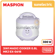 Maspion MSP EX-0618 Magic Cooker + Warmer + Steamer Rice Cooker / Magic Com 3in1 Kapasitas 0.8 Liter