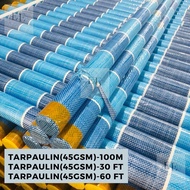 100Meter Tarpaulin Roll Form Blue White Heavy Duty Waterproof Canvas Tarpaulin Sheet Canopy Camping 