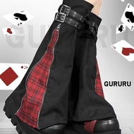 Halloween Outfit - Gothic Plaid Black Trendy Socks with Zipper Detail
