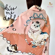 Kiss Me Doll - New collection ขนาด 120x120 cm.ผ้าพันคอ/ผ้าคลุมไหล่