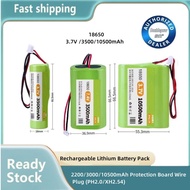 18650 3.7V Rechargeable Lithium Battery Pack 2200/3000/10500mAh Protection Board Wire Plug (PH2.0/XH