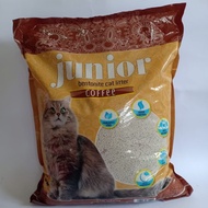 Pasir kucing gumpal wangi COFFEE merk junior 5 LITER