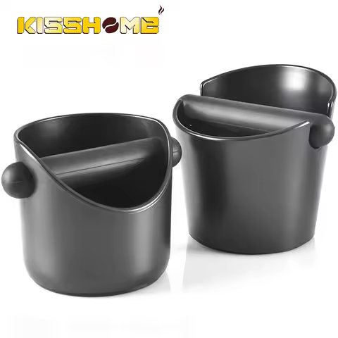 Espresso Knock Box Shock-Absorbent Grind Coffee Grounds Dump Bin With Removable Knock Bar Non Slip B