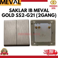 Switch 2 Gang 1 Way Switch Gold Hairline - SS2-G21