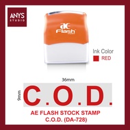 AE Flash Stock Stamp (Cash On Delivery) Red Ink DA-728