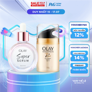 Combo 2 SUPER SERUM OLAY SỨC MẠNH TỪ 5 DƯỠNG CHẤT TRONG 1 - Chai 30ML Và Kem Dưỡng Ẩm OLAY TOTAL EFF