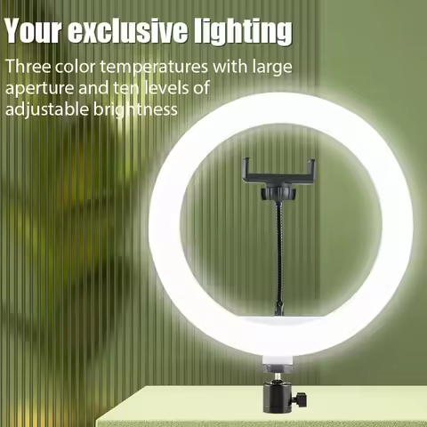 LED Ring Light Dimmable Selfie Ring Light USB ring lamp Photography Light with Phone Holder for Make