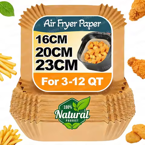 Air Fryer Liners Disposable, Unbleached Parchment Paper for 3-12QT AirFryer Basket, Non-Stick and Oi