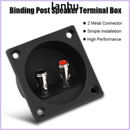 LANHU 2PCS Speaker Terminal Box, 2.2 Inch Square Push Spring Type 2 Binding Post Cable Connector, Wi