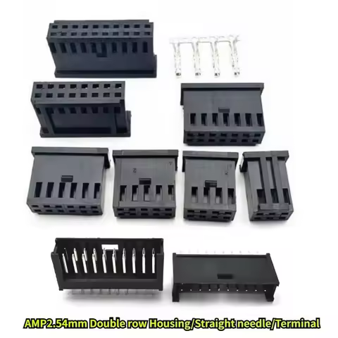 Black AMP2.54mm Double Row Housing/Straight needle 2*3P/4P/5P/6P/7P/8P/10P 280 Connector Plug Termin