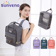 SUNVENO Large Capacity Thermal Insulation Bag Baby Feeding Bottle Cooler Bags Backpack, Lunch Box for Baby Care with Three-tier Partition