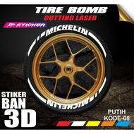 Tire Sticker / Tire Font / Tire Bomb / 3D Tire Sticker (MICHELIN) IP STRIPING IP.CODE-08
