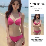 Swimsuit Bikini Gathering Three-point Style Split Slimmer Look Hot Spring Beach Fake Hot Girl Swimsu