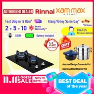 Rinnai Gas Hob - RB 3312S GBS Built-In | 31cm Domino Cooker Hob 2 Burner | RB-3312S-GBS Tempered Gla