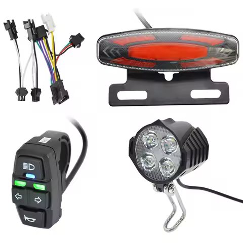 Ebike Front Brake Rear Light Set For 24V 36V 48V Battery Contain Horn Headlight Switch With Ebike Tu