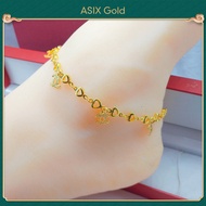 ASIX GOLD Anklet ชุบทอง 24 กะรัต ข้อเท้าของผู้หญิง สีไม่เปลี่ยนเป็นสีดํา จะไม่ปอกเปลือก ของขวัญชั้นเ