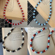 Express Delivery Y2K Round Bead Fashion Necklace Bright Colors Size 6-8 mm. | ourweekend.stuff