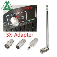 FORBETTER Radio Antenna FM 86-106MHz Aerial Wave Telescopic 5V 10W with TV/3.5 Adapter F Type 75 Ohm