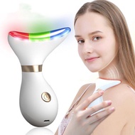 Neck Beauty Massager LED Photon EMS Thermal Ultrasonic Massage Instrument Face Lifting Rejuvenation Firming Removing Neck Lines Skin Care Tool