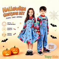 24H ShippingTapy Kids Child Adult Chucky Cosplay Costume Bib‑Pants Scary Movie Child's Play Chucky J