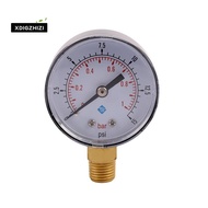 0-1bar 50mm Water Pressure Gauge Meter 1/4 inch NPT Thread Manometer -50-15psi