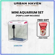 URBAN HAVEN | SOBO MINI AQUARIUM SET | COMPLETE SETUP WITH LAMP & PUMP