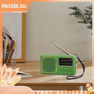 [fricese.sg] Mini Portable Radio Full-Wave Band Battery 500mAh Pocket Radio FM Radio Receiver