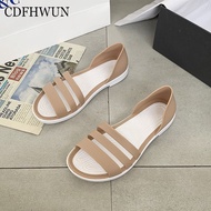CDFHWUN Sandals for Women Jelly Plastic Sandals Ladies Summer Soft Bottom Mom Flat Beach Sandals and Slippers Women Shoes
