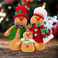 [AWHAO] 3Pcs Gingerbread Man Plush Toy, Stuffed Animal Cuddly Toys, Cuddly Doll for
