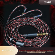 XINHS-056 4 ขั้วญี่ปุ่นนําเข้าความบริสุทธิ์สูง 7N OCC ชุบเงิน Palladium Hybri 2 พิน MMCX QDC TFZ เหม