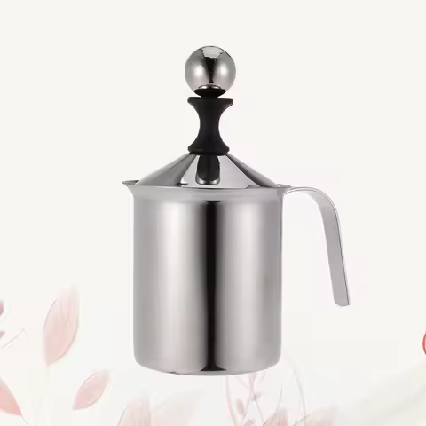 800cc Stainless Steel Manual Milk Frother Double Mesh Milk Mixer Heat Resistant Coffee Cappuccino Ut