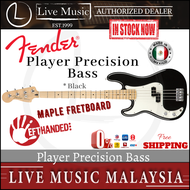 Fender Player Precision Bass Left-Handed Guitar, Maple Fretboard - Black