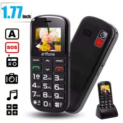 Artfone CS182 Unlocked Senior Phone Large Buttons FM SOS Emergency Button Voice Announce Flashlight 