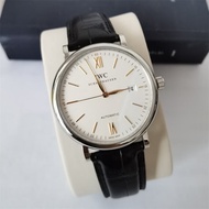 Iw (IWC) Men's Watch Botao Fino Series Automatic Mechanical Men's Watch Chronograph Business Casual 40mm White Disc Gold Needle Belt-IW356517