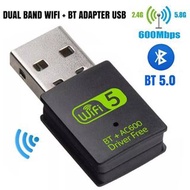 **包郵** 雙頻 WIFI + 藍牙轉接器 藍牙5.0二合一接收發射器 USB 無線迷你轉接器 高速電腦藍牙適配器 UA0102