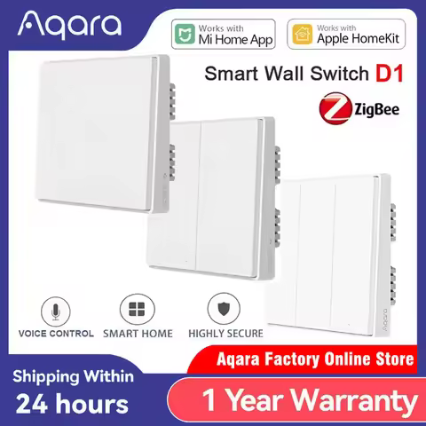 Aqara Smart Switch D1 Zigbee Wireless Light Switch 3 Button Key with Neutral Voice Control for Xiaom