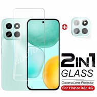 Honor X6c 4G 2In1 Tempered Glass Full Screen Protector Film with Camera Lens Protector For HONOR X6c