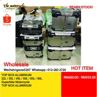 TOP BOX ALUMINIUM 22L / 35L / 45L / 55L / 65L / 85L Superbike Motorcycle (WITH TOP BOX RACK)