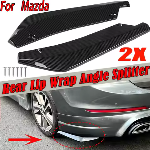 2Pcs Rear Bumper Lip Wrap Angle Diffuser Splitter Canard Spoiler For Mazda 2 3 6 5 M3 M5 MX5 CX50 CX