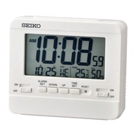 100% GENUINE Seiko QHL086W QHL086WN Digital Calendar White Dual Time Table Beep Alarm Clock