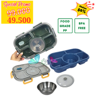 HAFE Kotak Makan set 3/4/5 Grid tas lunch box 850ml/1400ml free Sendok/tempat makan anak sekolah/lun