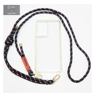 原裝 全新 Topologie x Itfit 掛脛繩 保護套 TPU Cover Lanyard Necklace Bracelets Clear Phone Cases With 6.0mm Rope Strap - Navy For Samsung Galaxy S21 Ultra / S21 / S21+ Plus
