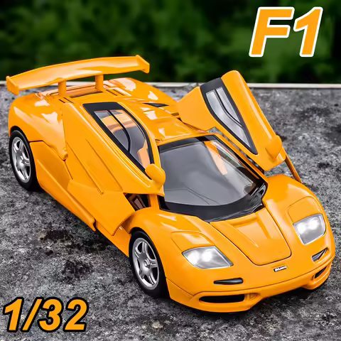 1:32 F1 765LT Car Toys Models Alloy Diecast Sports Cars Sound Light Pull Back Doors Opened Miniature