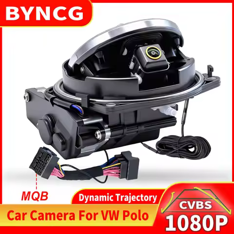 Dynamic Trajectory 1080P CVBS- Flip Emblem Logo Camera CCD HD 170° Car Rear View Camera MQB for Polo