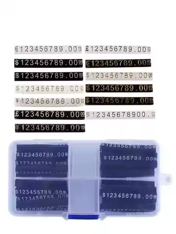 3x5mm 30pcs Per Pack Cube Holder White On Black Jewelry Watch Euro Sign Mini Adjustable Price Tag Di