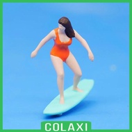[Colaxi] 1/64 Miniature Surfing Figure Collectibles Layout Props Painted Beach Surfer Style F