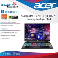 ACER NITRO 16 AN16-41-R47N 16" Gaming Laptop Black - (R7-7840HS/16GB/512GB SSD/RTX4050 6GB/WIN11H)