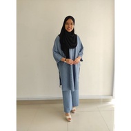 [NEW] Set Baju Dan Seluar Muslimah Longgar Plus Size (Mulan Basic) | Loose | Premium Mixed Cotton | Seluar Palazzo