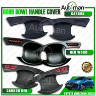 Door Bowl Handle Honda City 2014 - 2022 Toyota Vios 2008 - 2022 Carbon Red Logo Door Inner Bowl Cove