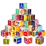 Kvintes ABC Building Blocks for Toddlers 24pcs Plastic Baby Alphabet Letters and Numbers Learning Bl